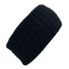 Black Ribbed Alpaca Ear Warmer by The Groovalution / Buddify