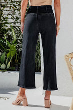 Button Fly Cropped Wide Leg Jeans by Trendsi