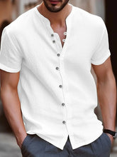 Men's Full Size Button Up Short Sleeve Shirt Plus Size by Trendsi