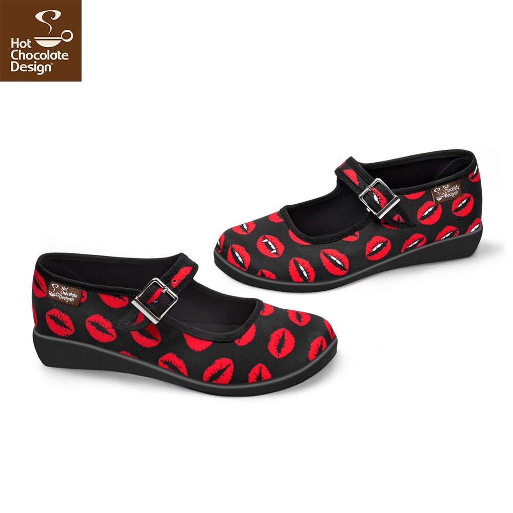 Chocolaticas® KISS ME Women's Mary Jane Flat by Retro Eclectic