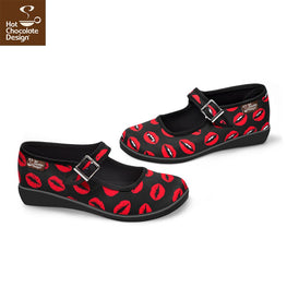 Chocolaticas® KISS ME Women's Mary Jane Flat by Retro Eclectic