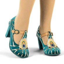 Chocolaticas® PEACOCK Mary Jane Pump High Heels by Retro Eclectic