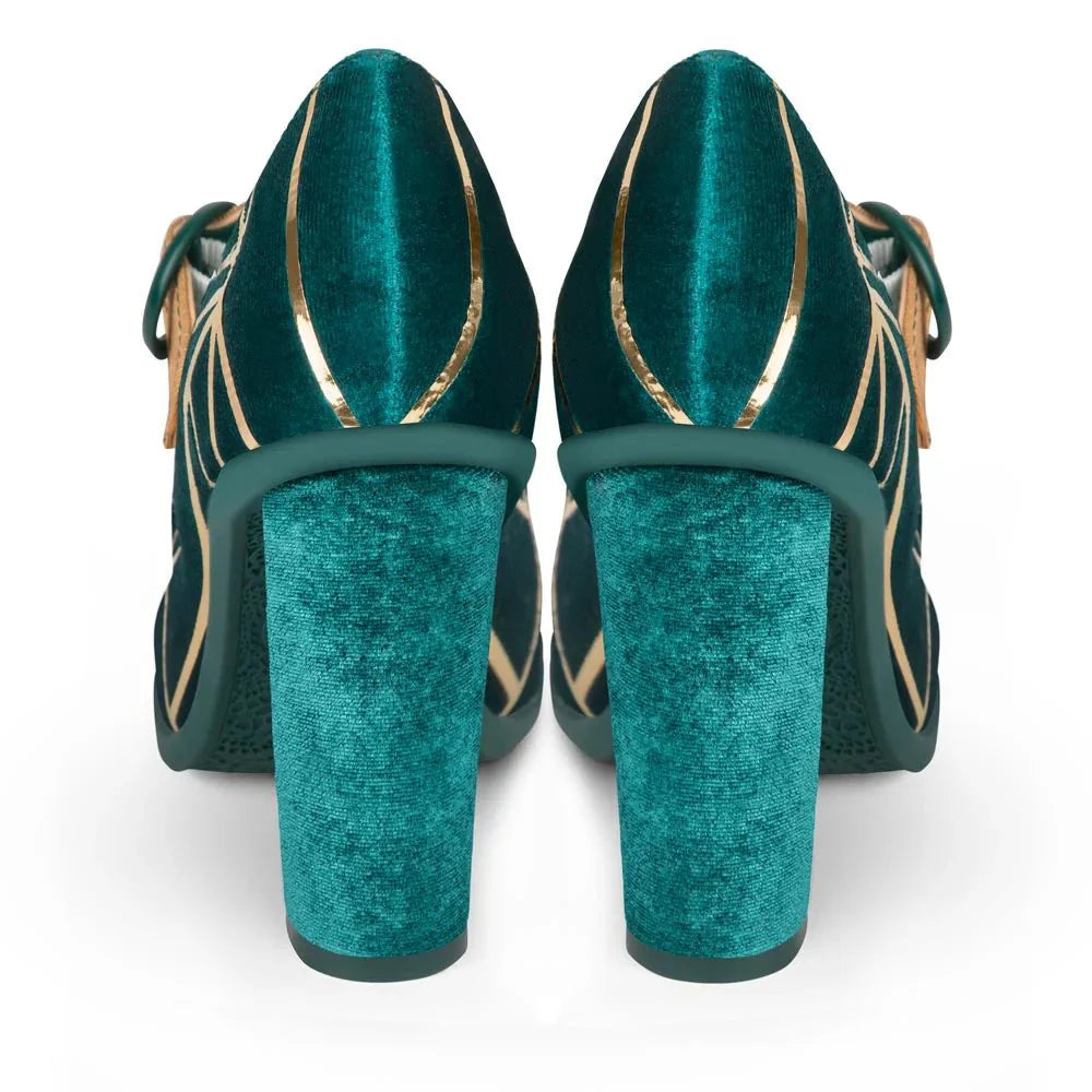 Chocolaticas® PEACOCK Mary Jane Pump High Heels by Retro Eclectic