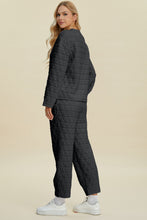 Double Take Full Size Texture Round Neck Long Sleeve Top and Pants Set by Trendsi