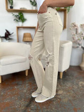 Judy Blue Full Size High Waist Distressed Wide Leg Jeans by Trendsi