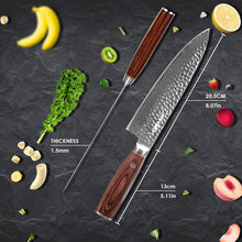 Kegani Brands 8 Inch Damascus Chef Knife 67 Layers 10Cr15CoMoV Japanese Knife Hammered Texture Damascus Knife - FullTang Wood Handle Chefs Knife With Gift Box&Sheath by Kagani Brands
