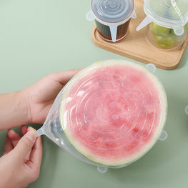 6Pcs Food Silicone Cover Fresh-keeping Dish Stretchy Lid Cap Reusable Wrap Organization Storage Tool Kitchen Accessories 6PCS Silicone Stretch Lids by fashioncafee.com