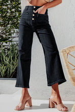 Button Fly Cropped Wide Leg Jeans by Trendsi