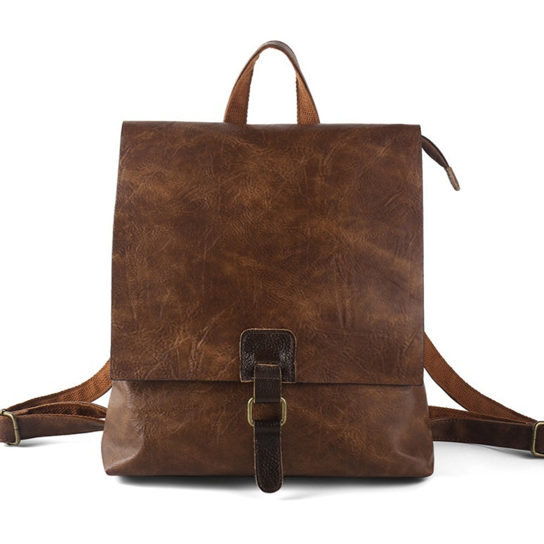 Retro Large Capacity Multifunctional Leather Backpacks Original title: Retro Large Capacity Multifunctional Leather Backpackage Title dropshipman AI Title by fashioncafee.com