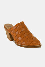 Beast Fashion Woven Checkerboard Block Heel Mule Shoes by Trendsi