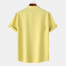 Men's Button Detail Short Sleeve Blouse by Trendsi
