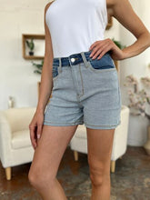 Judy Blue Full Size Color Block Denim Shorts by Trendsi