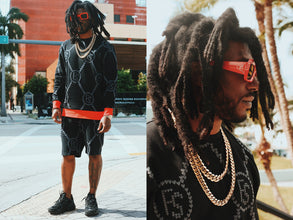 FS Intarsia Hearts Shorts (Black) by Fly Supply Co / Buddify