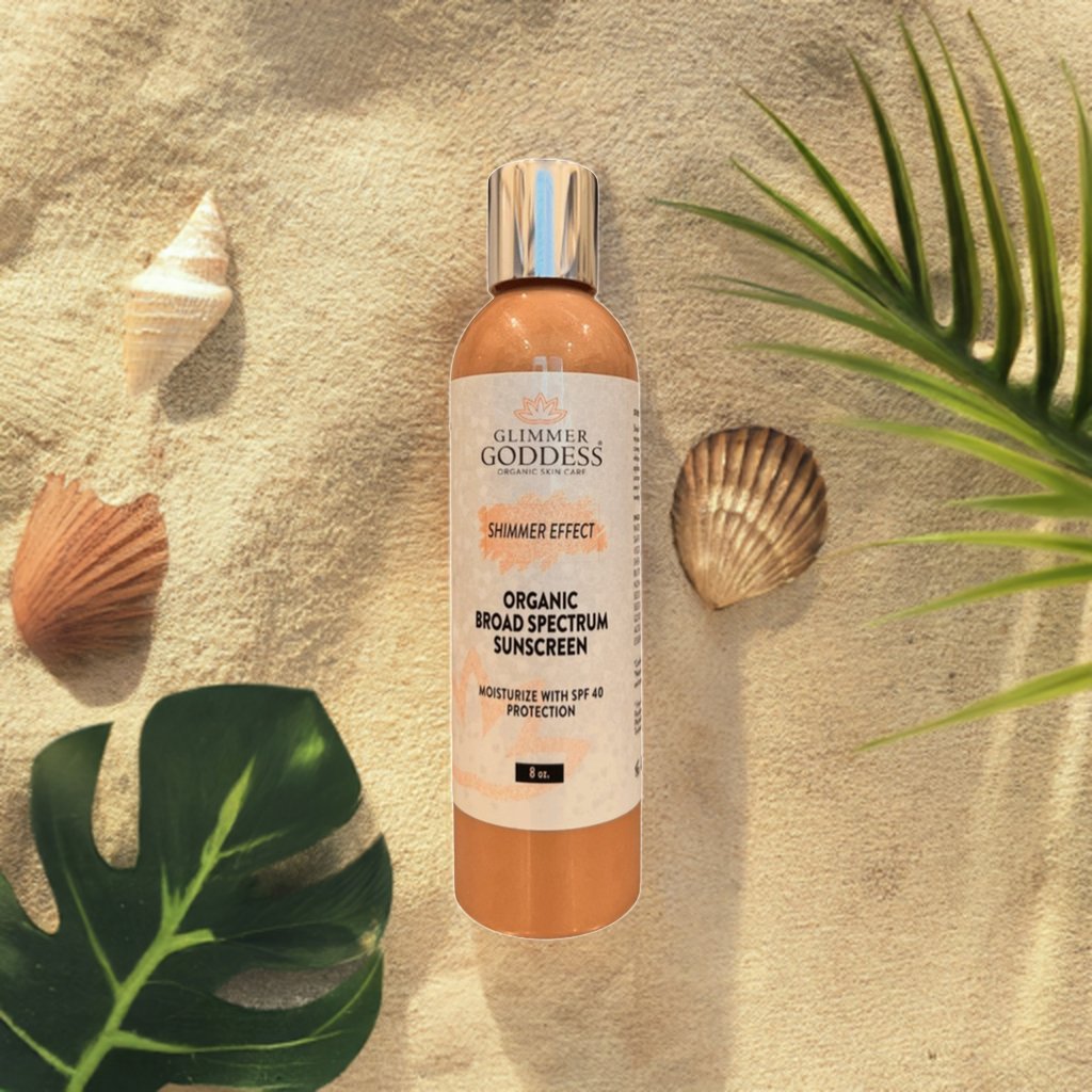 Goddess Glow Shimmer Suntan Lotion SPF 40 - Reef-Safe Radiance by Glimmer Goddess® Organic Skin Care / Buddify