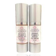 Let's Get Glowing! Organic Vitamin C Serum + Vitamin C Eye Cream by Glimmer Goddess® Organic Skin Care / Buddify