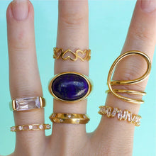 18k gold Plated Gemstone Signet Ring Lapis Lazuli by melomelo