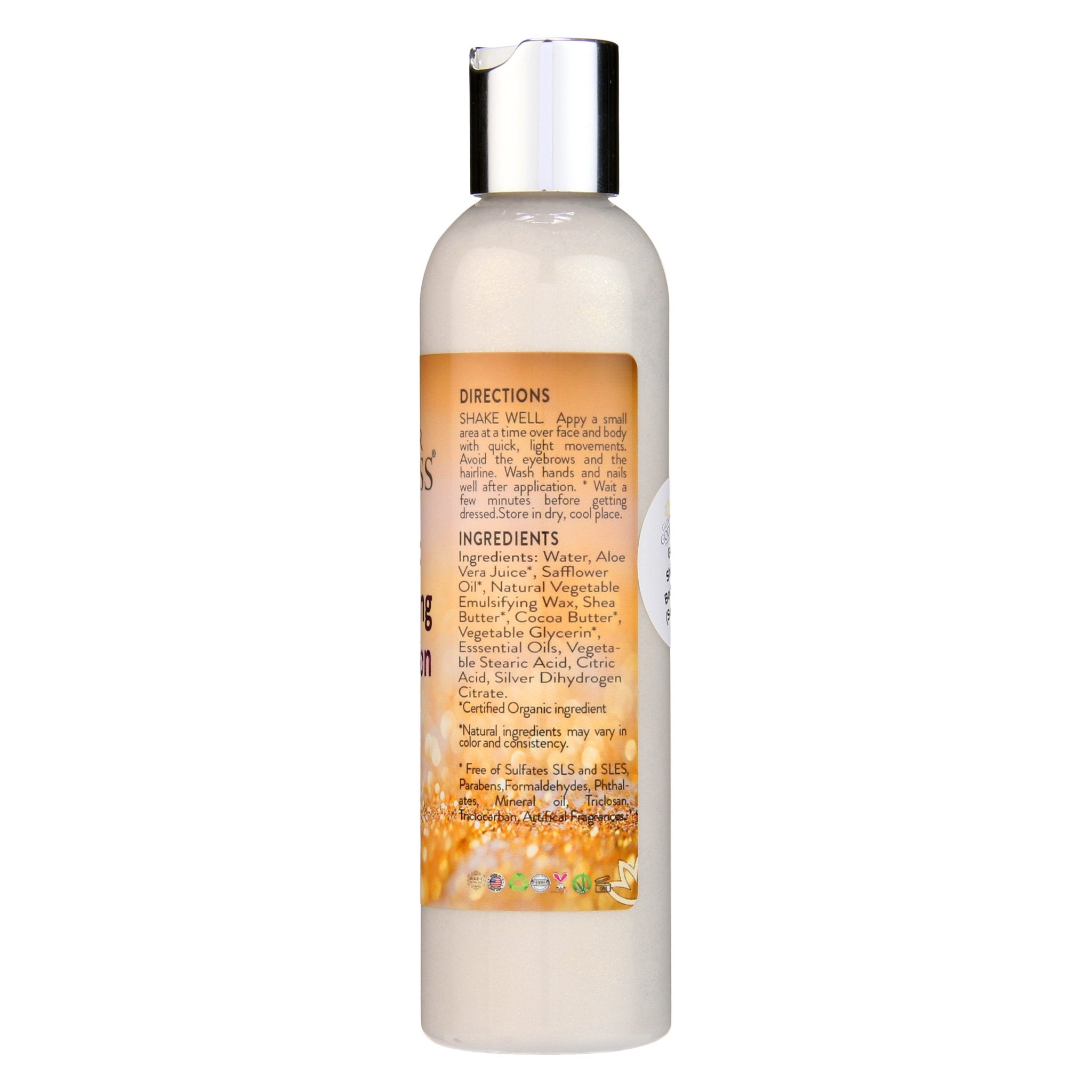 Organic Gold Shimmer Body Lotion by Glimmer Goddess® Organic Skin Care