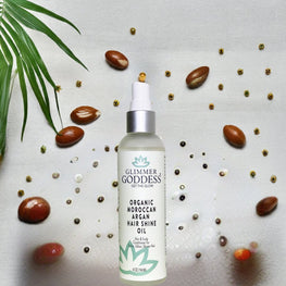 Organic Moroccan Argan Oil Hair Shine Spray by Glimmer Goddess® Organic Skin Care