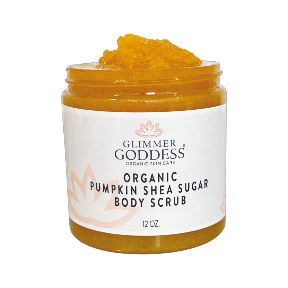 Organic Pumpkin Shea Sugar Body Scrub by Glimmer Goddess® Organic Skin Care