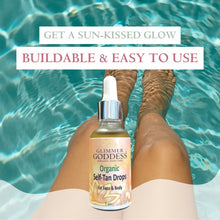 Organic Self Tan Drops for Face & Body 1 oz. by Glimmer Goddess® Organic Skin Care