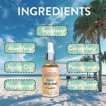 Organic Self Tan Drops for Face & Body 1 oz. by Glimmer Goddess® Organic Skin Care