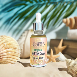 Organic Self Tan Drops for Face & Body 1 oz. by Glimmer Goddess® Organic Skin Care