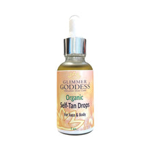 Organic Self Tan Drops for Face & Body 1 oz. by Glimmer Goddess® Organic Skin Care