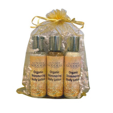 Organic Shimmer Body Lotion Travel Size Gift Set by Glimmer Goddess® Organic Skin Care / Buddify