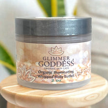 Organic Shimmering Whipped Body Butter 2 oz. Travel Size by Glimmer Goddess® Organic Skin Care