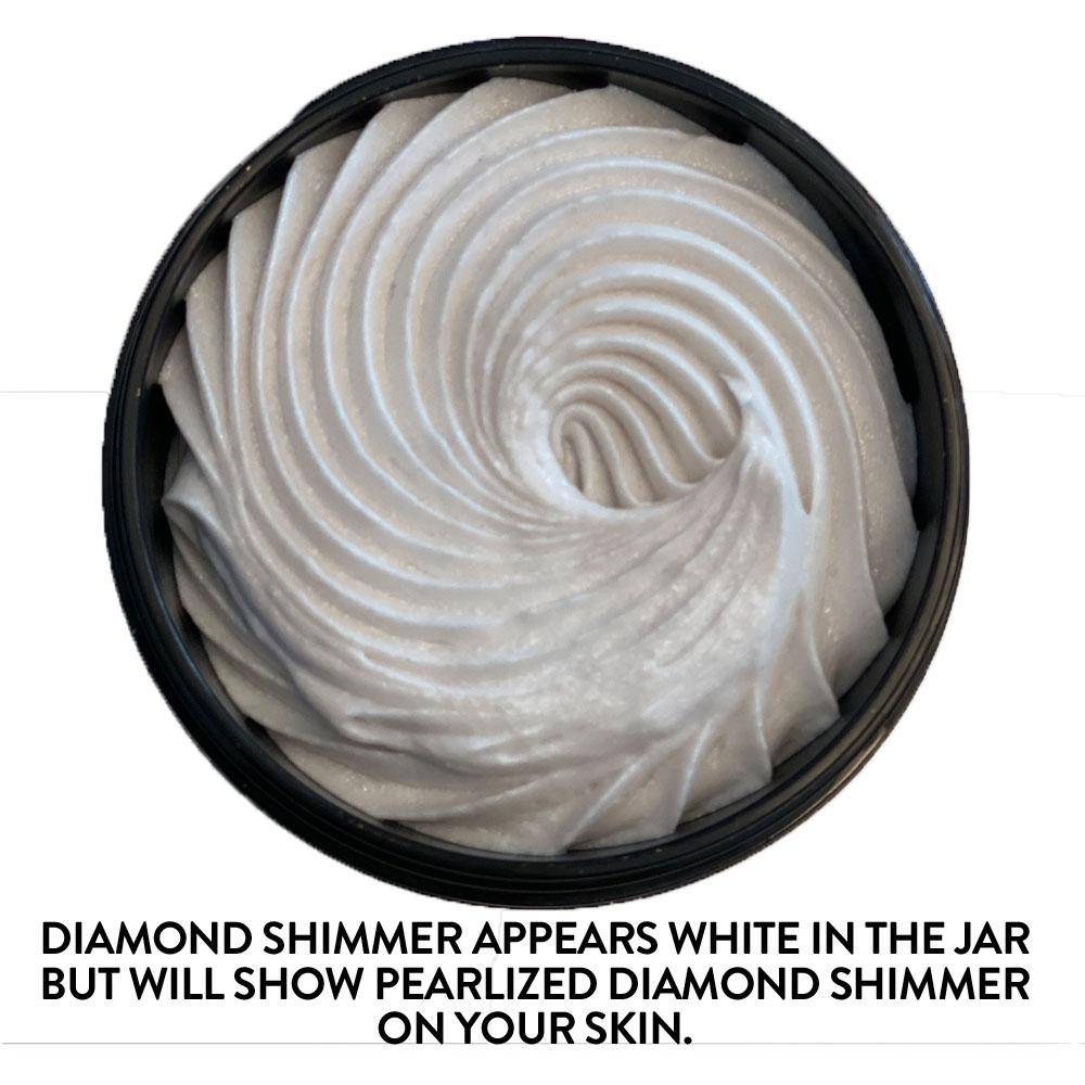 Organic Shimmering Whipped Body Butter 2 oz. Travel Size by Glimmer Goddess® Organic Skin Care