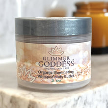 Organic Shimmering Whipped Body Butter 2 oz. Travel Size by Glimmer Goddess® Organic Skin Care