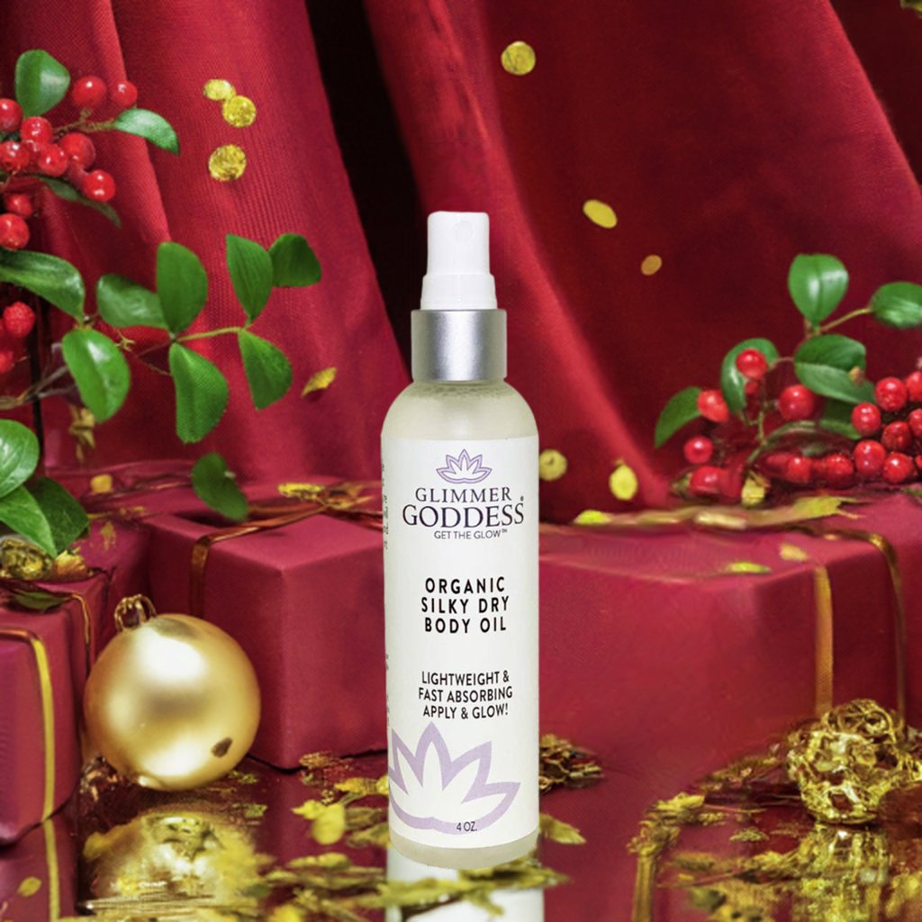 Organic Silky Dry Body Oil - 4 oz. by Glimmer Goddess® Organic Skin Care