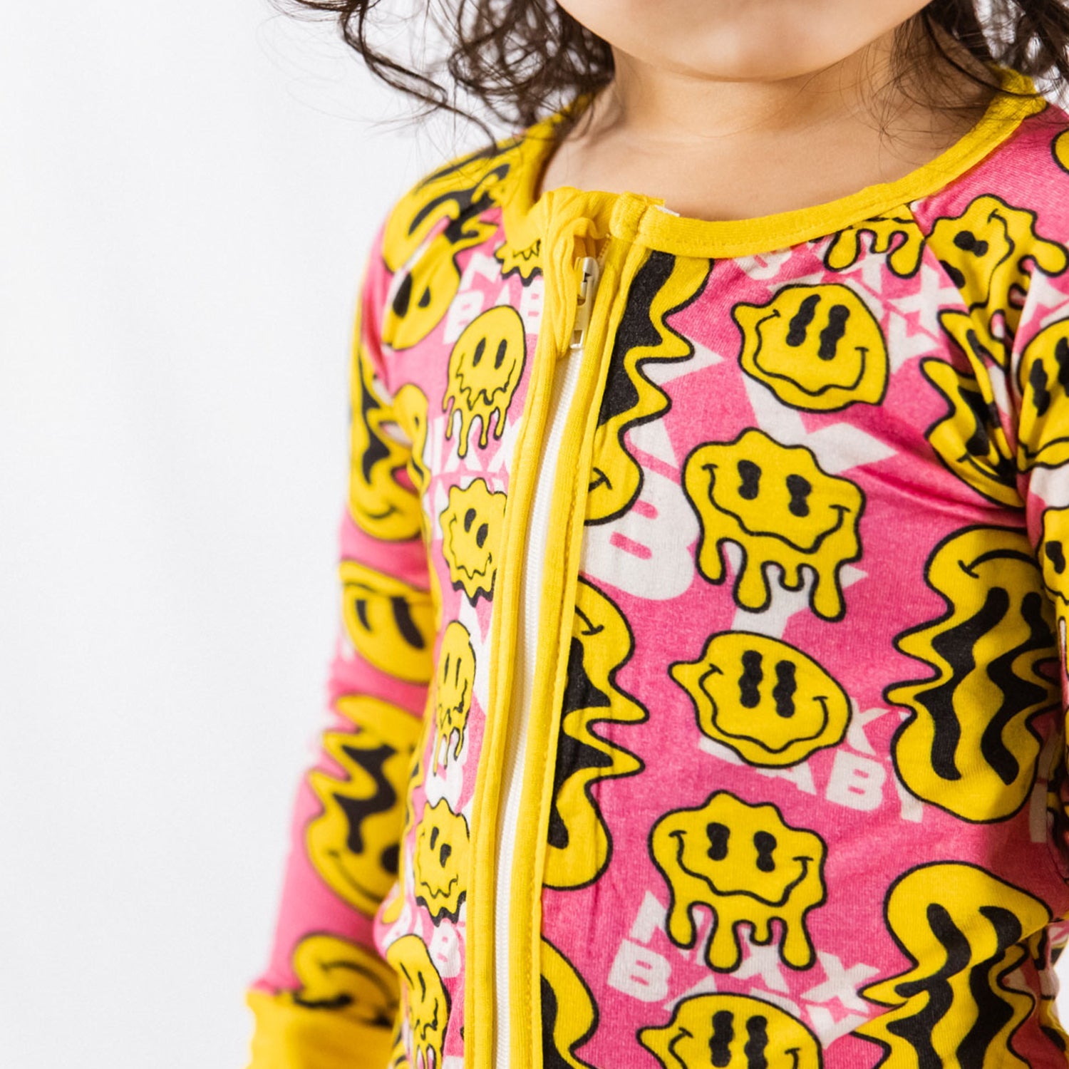 TRIPPY SMILES PINK BAMBOO ZIPPY by NIXX BABY / Buddify