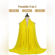 Yellow Stretch Turban African Head wraps Scarf Soft Hijab for Locs Braids by Passion of Essence Boutique / Buddify