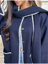 Luxurious Faux Cashmere Splice Overcoat With Scarf by ZenDrop Shipping