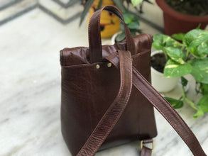 Full Grain Coffee Brown Leather Backpack by fashioncafee.com