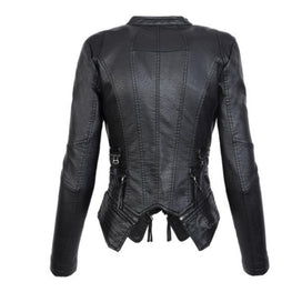 Gothic Black Faux Leather Jacket For Women by Wiio