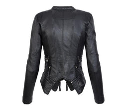 Gothic Black Faux Leather Jacket For Women by Wiio