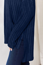 Basic Bae Full Size Ribbed Half Button Long Sleeve High-Low T-Shirt by Trendsi