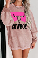 COWBOY Graphic Round Neck Sweatshirt by Trendsi