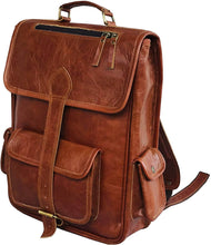 Leather Canvas Rucksack Laptop Backpack by fashioncafee.com