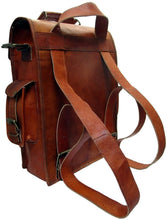 Leather Canvas Rucksack Laptop Backpack by fashioncafee.com