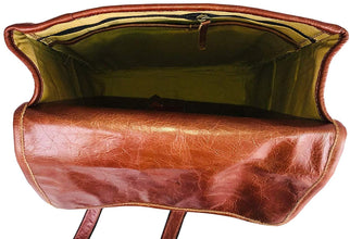 Leather Canvas Rucksack Laptop Backpack by fashioncafee.com