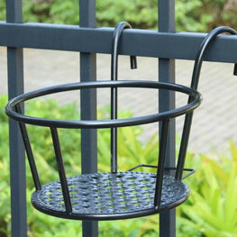 European Style Balcony Iron Flower Stand Outdoor Hanging Basket by USAdrop
