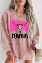 COWBOY Graphic Round Neck Sweatshirt by Trendsi