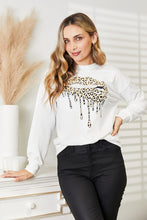 Double Take Graphic Dropped Shoulder Round Neck Sweatshirt by Trendsi