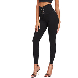 High Waist Lace Skinny Leggings by Wiio