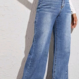 High Waist Wide Leg Jeans by Trendsi