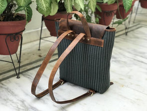 Green Waterproof Canvas Leather Backpack. by fashioncafee.com