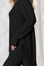 Basic Bae Full Size Ribbed High-Low Top and Wide Leg Pants Set by Trendsi